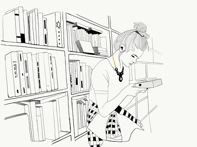 En la biblioteca apple pencil apps blank and white dibujo illustration illustrator ilustración ipad minimal sketch