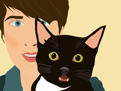 Lea cat digital gatos illustration ilustración ipad pet portrait procreate retrato self portrait sketch