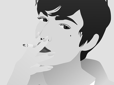 Fumando 2d attitude blancoynegro design digital drawing illiustration illustration illustrator ilustracion ilustración sketch sketch app woman