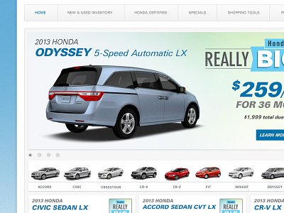 Honda Website Concept auto dealer car dealer cars honda web design website