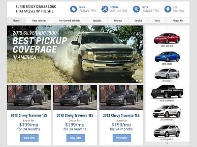 Chevy Dealer Website auto dealer car dealer cars chevy web design website