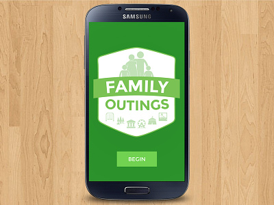 Family Outings code michigan logo mobile app ui