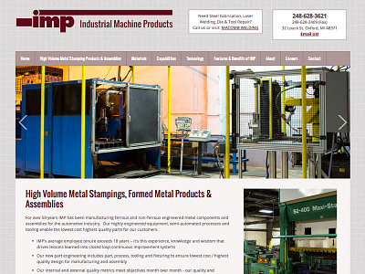 Industrial Machine Products - Web Design