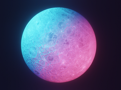 Moon 3D 3d blender graphic design render