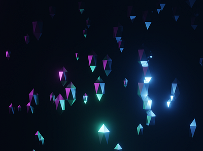 Crystals 3d blender graphic design render