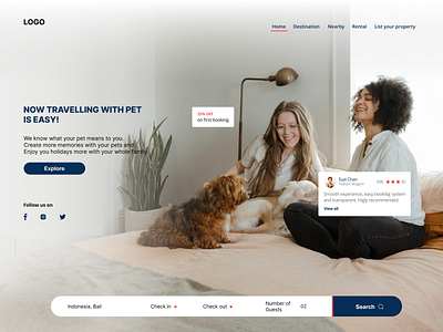 Pet friendly accommodation search engine. booking design graphic design hotel petfriendly searchengine ui ux