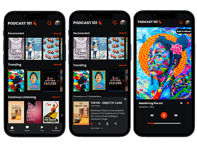 Podcast application UI design