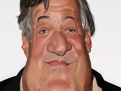 Stephen Fry caricature art caricature character digital art illustration painting portrait stephen fry study work in progress