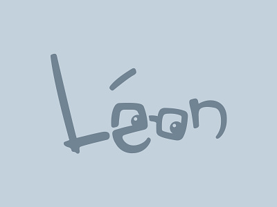 Léon character leon logo portfolio typo