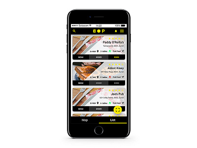 BOP Restaurant Search design product ui ux