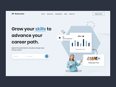 Job Search & Hiring Website branding career employment graphic design job job portal job seeker marketing product design ui