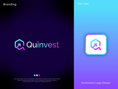 Investment logo, q logo, letter q, finance logo design