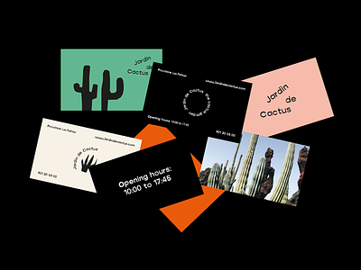 Jardin de cactus business cards black business card business card design cactus minimal modern stationery