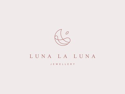 Luna la Luna - logo for a jewellery brand branding delicate femenine identity jewellery jewelry line logo luna moon