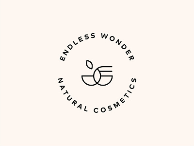 Endless wonder natural cosmetics logo design branding cosmetic icon leaf leaves logo minimal natural organic simple