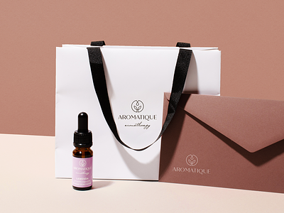 Aromatique essential oils braning and packaging design aromatherapy bag bottle branding envelope essential essential oil label minimal packaging