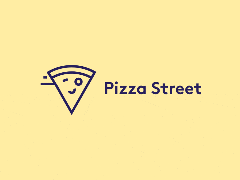 Pizza Street logo animation 2d animation face food logo motion pizza rap street street food