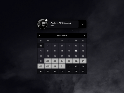Aa/02—calendar&contact aa02 blacknwhite components darkside dashboard elements macbook mock up style tile ui ui kit