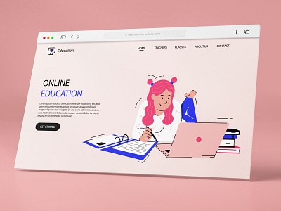 Illustration for online education landing page