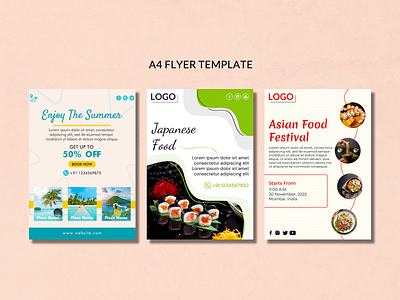 Asian Food - A4 Brochure Flyer Design Template 01