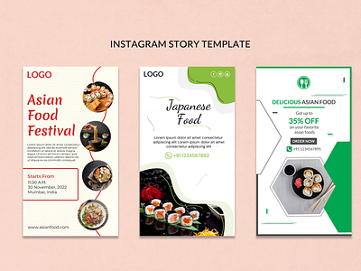 Asian Food - Instagram Story Design Template 01 koreanfood