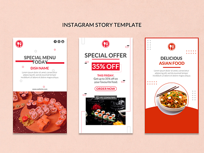 Asian Food - Instagram Story Design Template 02 koreanfood
