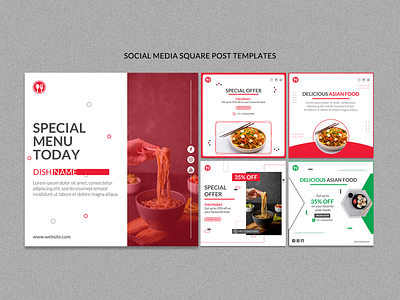 Asian Food - Social Media Post Design Template 02 koreanfood