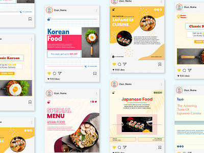 Asian Food - Social Media Post Design Template 03 koreanfood