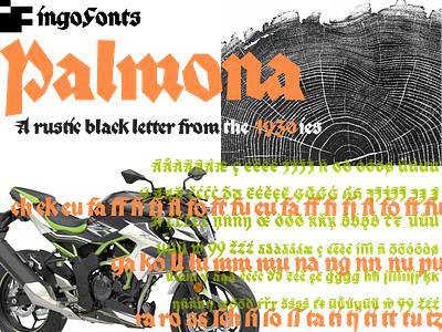 Palmona – a rustic black letter from the 1930ies woodcarving