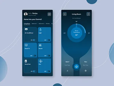 Smart Home Control App branding control design home control services smart control ui vector