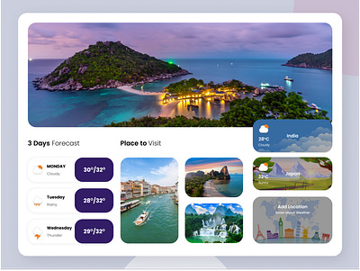 Weather - Landing page branding figma logo market services tourism tracking ui vector weather