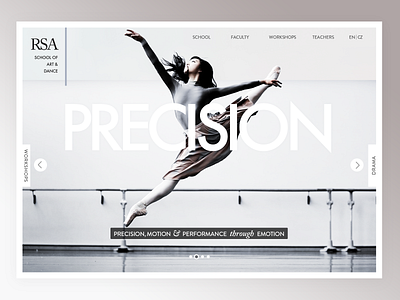 RSA Dance School Concept ballet design desktop simple typography website