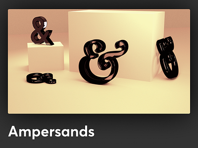 Ampersands render using Blender 2.8 blender3d composition glass render typography