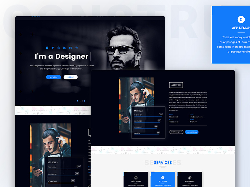 Personal Portfolio Template Design Free Download By Shohagh Hossen On Dribbble