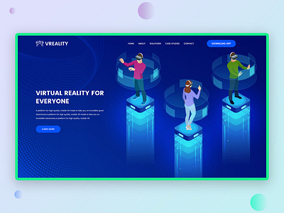 Virtual Reality Landing Page : WIP corporate graphic illustration landing page landing page concept landing page design landing page illustration typography ui ux design ux virtual reality virtual reality landing page web design web design agency website