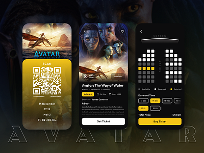Cinema App Concept app avatar cinema cinematicket concept design movie movieapp shot ticket ui ux
