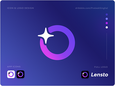 Lensto : Photo Editing App - Icon & Logo by Prateek Singhal