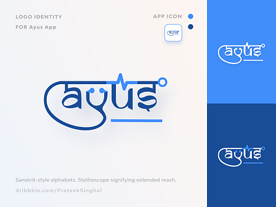 Logo Design for Ayus - MedTech Company app ayus ayush culture design designer doctor graphic design hindi icon indian logo medical medical company medtech modern sanskrit script style ui ux