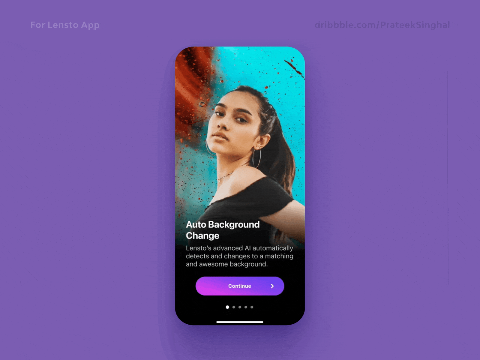 Lensto - Photo Editing App Onboarding Screens Design