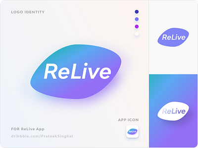 Logo & App Icon Design for ReLive - College App ai app assignment branding bubble college design designer figma icon identity illustration ios logo mobile modern professor ui