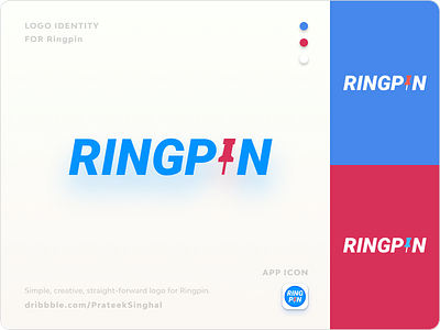 Ringpin - Logo Design app app clip branding business clip design designer idea ios logo mark mobile modern pin simple ui ux word