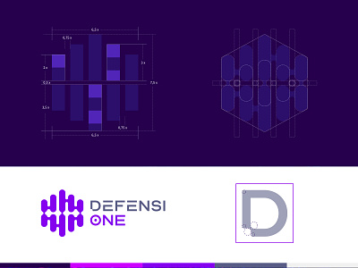 DefensiOne brain logo brand brand design branding creative cyber cyber logo design logo logos purple security log tech logo ui visual web logo