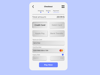 Credit Card Checkout - #DailyUI 002 app appdesign challenge checkout checkoutpage checkoutscreen dailyui dailyuichallenge design mobile ui ux web webdesign webpage