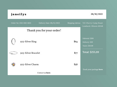 Email Receipt - #DailyUI 017 app appdesign challenge dailyui dailyuichallenge design email emailreceipt payment receipt ui ux webdesign webpage