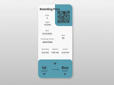 Boarding Pass - #DailyUI 024 app appdesign boarding boardingpass challenge dailyui dailyuichallenge design ui web