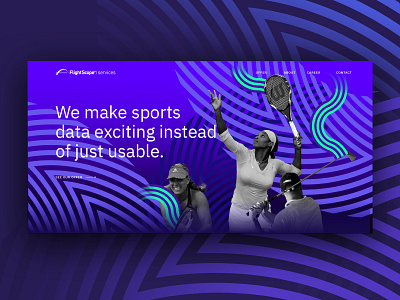 Key visual / website header for data services company blue branding color data geometric sports tennis ui ux vector violet webdesign website