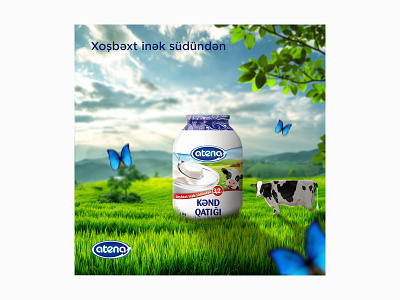 Social Media | Atena art azerbaijan baku design graphic design manipulation milk poster design social media yogurt