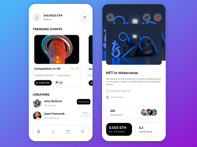 Crypto App app bitcoin crypto design ethereum mobileapp nft ui ux web3