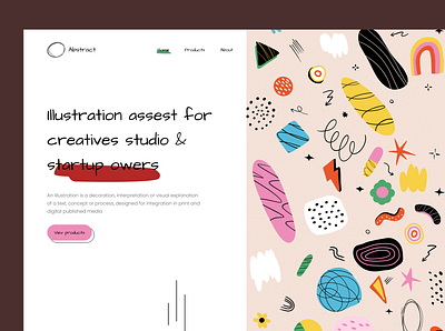 Abstract - Landing Page aesthetic arts clean colors creative design illustration landing page marketplace master in uxui minimal ornament product ui ux uxui vector web web design