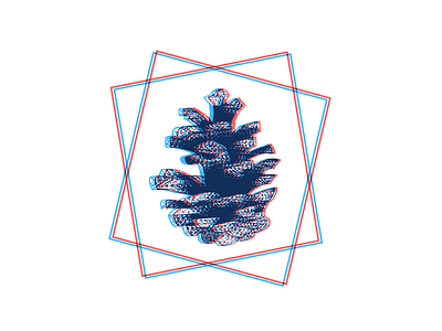 A Little Breath 3d blue blur cone drawn flat forest hand nature pine red walk